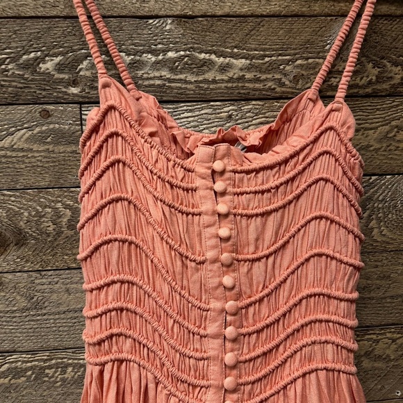 Vintage Havana Front Button Dress Peach M - Picture 5 of 9